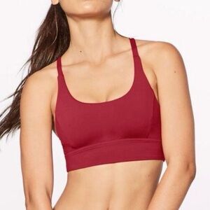 Lululemon Train Times Scarlet Red Sports Bra Size 10 EUC